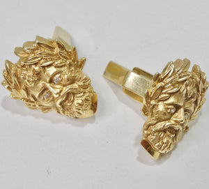 18K Gold Diamond Moses Motif Cufflinks