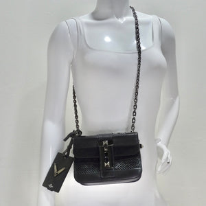 Valentino Rockstud Flap Shoulder Bag Black Leather