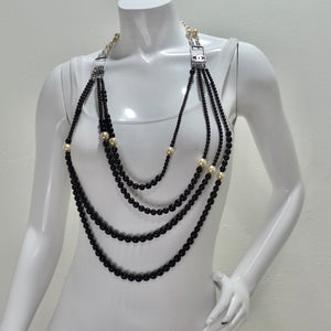Chanel Multi-Strand Pearls & Crystal CC Logo Iconic Necklace – Vintage by  Misty