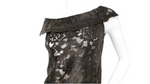 1990s Black Leather Lace Motif Top & Skirt Set