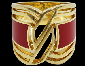 Chanel Gallery Collection HyCeram 18k Gold Ring