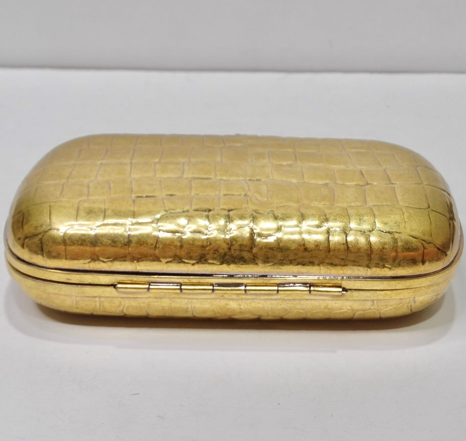 Tom Ford Glitter Plexi Glass Clutch Bag In Gold