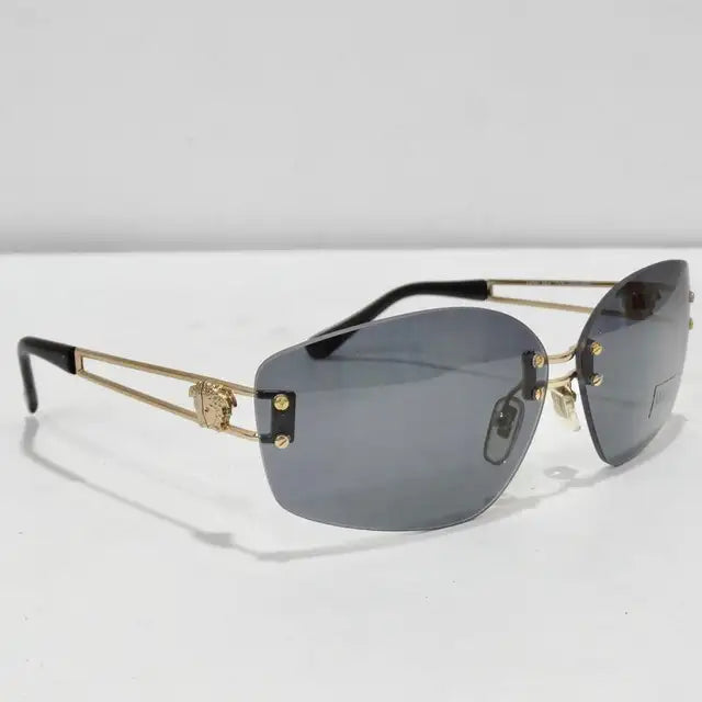 Versace 1990s Blue and Gold Sunglasses