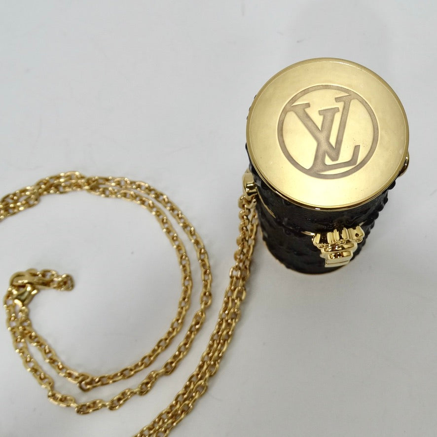 Louis Vuitton Lipstick Case on Chain Embossed Monogram Midnight