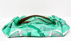Hermes Balusoie Green Print Silk Scarf & Leather Handbag circa 2023