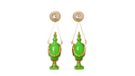 Chanel Collectible Green Resin Gold Plated Vase Drop Earrings circa 1980s