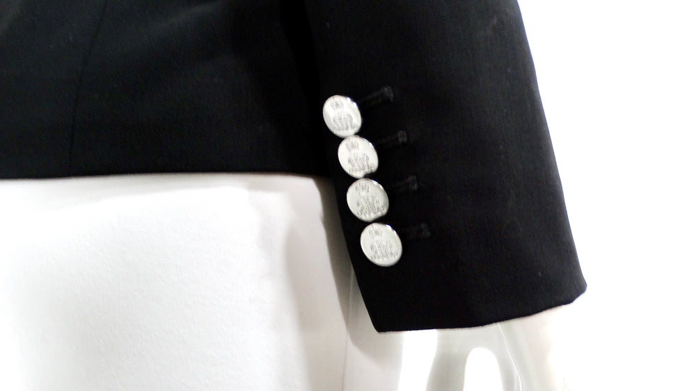 Ralph Lauren Purple Label Black Wool Blend Double-Breasted Blazer