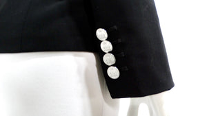 Ralph Lauren Purple Label Black Wool Blend Double-Breasted Blazer