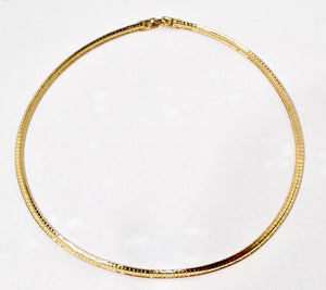 14k Italian Yellow Gold Omega Necklace circa 1980s
