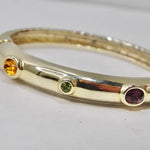 1980s 18K Gold Plated Rhinestone Cuff Bracelet