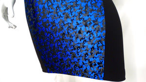 Michael Kors Blue & Black Camouflage Print Midi Dress