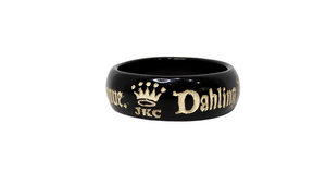 Y2K JKC "Darling I Love You, But Give Me Park Avenue " Black Resin Bangle