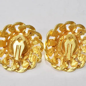 1980s 14K Gold Plated Faux Pearl Earrings