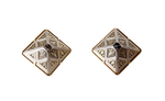 Vintage Spanish Damascene Black & 14k Gold Plated Pyramid Earrings