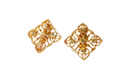 1970s 18k Gold Plated Filigree Detailed Clip-On Earrings