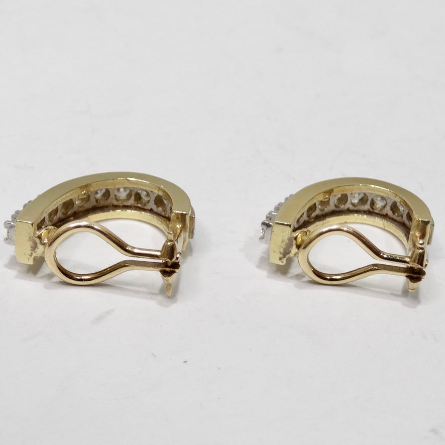 Diamond 14K Gold Hoop Earrings