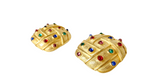 1980s Bulgari Inspired Large 18k Gold Plated Woven Motif Clip-On Earrings