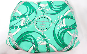 Hermes Balusoie Green Print Silk Scarf & Leather Handbag circa 2023