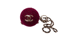 Chanel Tweed Burgundy Minaudiere Sphere Clutch With Chain