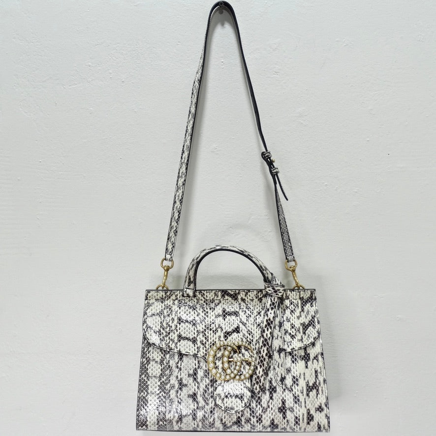 Gucci Lady Lock Python Small Top Leather Handle Handbag