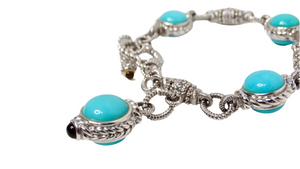 Judith Ripka Turquoise & Citrine Sterling Silver Toggle Bracelet