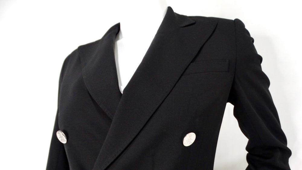 Ralph Lauren Purple Label Black Wool Blend Double-Breasted Blazer