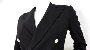 Ralph Lauren Purple Label Black Wool Blend Double-Breasted Blazer