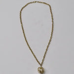 1980s Gold Plated Faux Pearl Cage Pendent Necklace