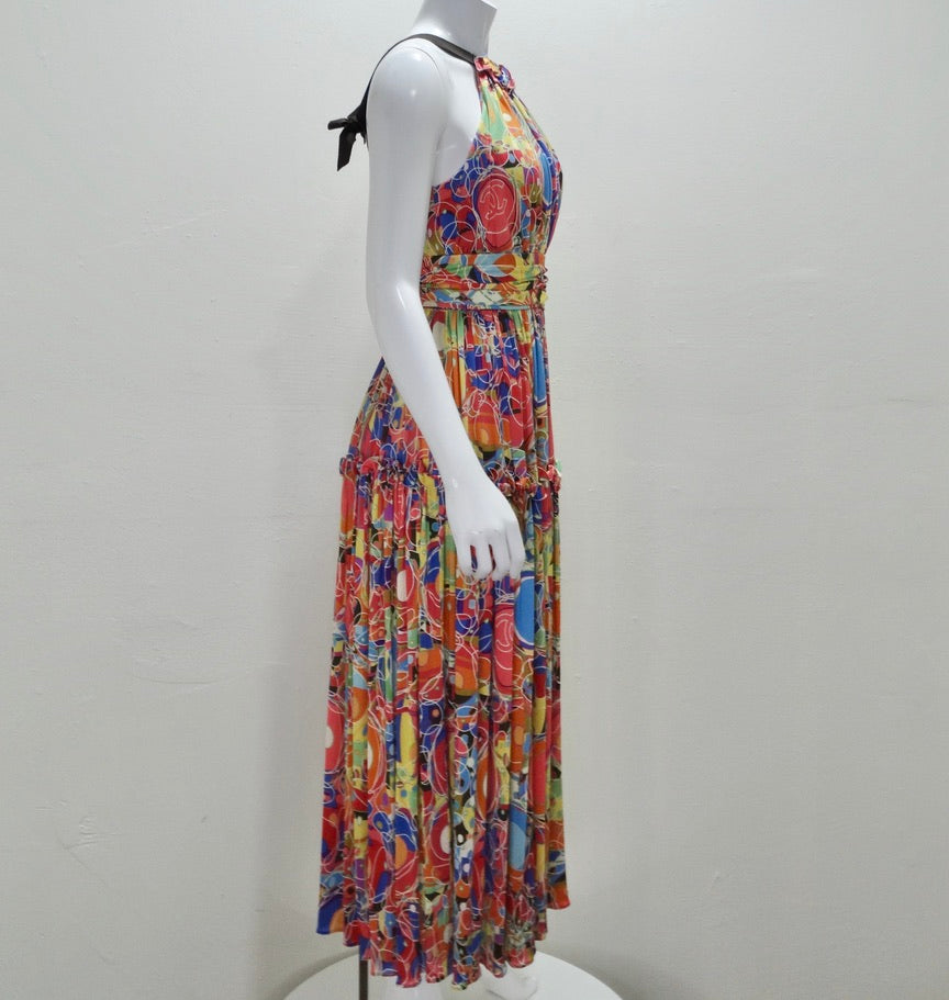 chanel halter dress Chanel CC Logo Clover Halter Open Back Mini Dress