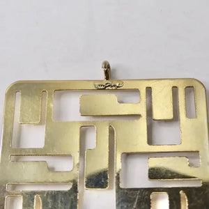 1970s Mid Century Gold Plated Pendent