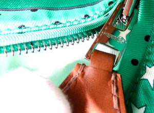 Hermes Balusoie Green Print Silk Scarf & Leather Handbag circa 2023