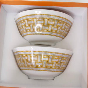 Hermes Mosaique 24 Gold Rice Bowl Set