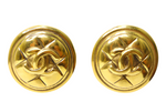 Chanel 1990's 'Quilted' Gold Earrings