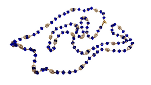 Chanel Long Blue Gripoix Glass Beaded Necklace circa 1970s