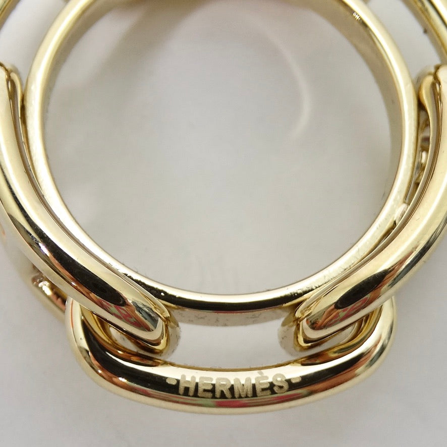 HERMES Polished Brass Regate Scarf Ring Rose Gold 1272748