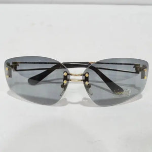 Versace 1990s Blue and Gold Sunglasses