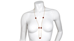 Baccarat Vermeil 18k Gold Plated Sterling Silver Red Crystal Chain Link Necklace