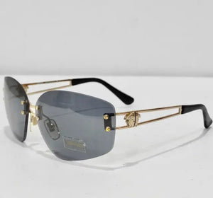 Versace 1990s Blue and Gold Sunglasses