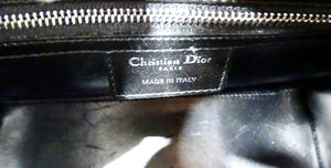 Christian Dior Black Calfskin Embroidered Flower Lady Dior Handbag circa 2015