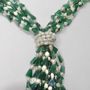 Pearl and Semi Precious Stone Multi Strand Necklace