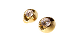 Vintage Chunky Geometric Crystal & 14k Gold Plated Stud Clip-On Earrings