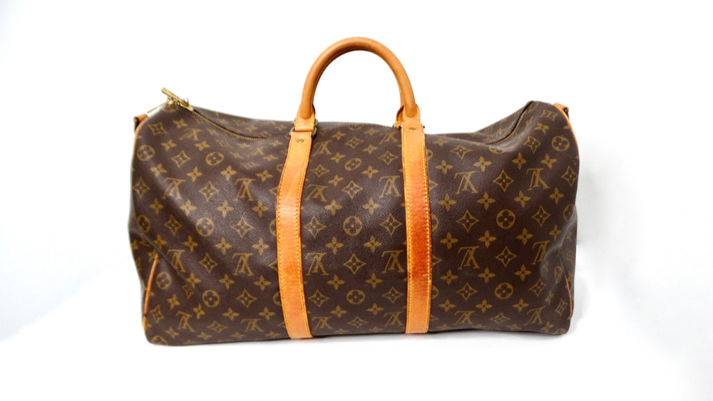 Louis Vuitton Keepall 50 Monogram Coated Canvas Duffel Bag