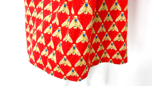 Gianni Versace Bee Print Corduroy Button-Up Long-Sleeve Shirt circa 1990s