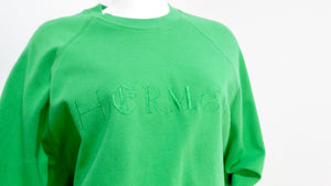 Hermes Green "HERMES" Crew Neck Sweatshirt