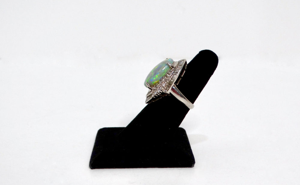 Australian Opal & Diamonds Platinum Cocktail Ring