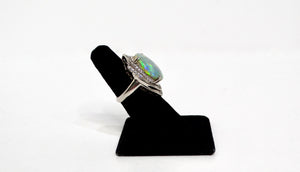 Australian Opal & Diamonds Platinum Cocktail Ring