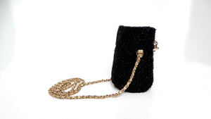 Chanel SS-2022 Haute Couture Black Lurex Tweed Mini Bucket Crossbody Bag