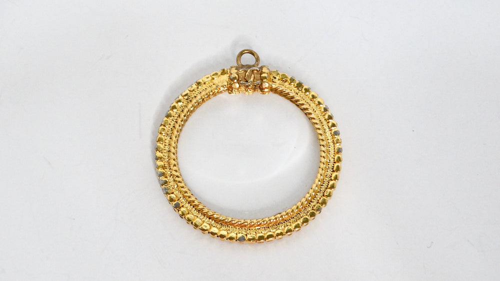 Chanel Magnifying Glass Gold Plated Pendant