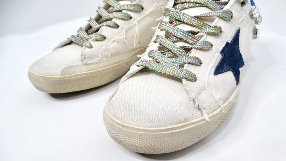 Golden Goose Swarovski Crystal Embellished Super-Star Sneakers