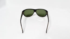 Versace 439 Aviator Black & Green Sunglasses With Gold Greca Detailing